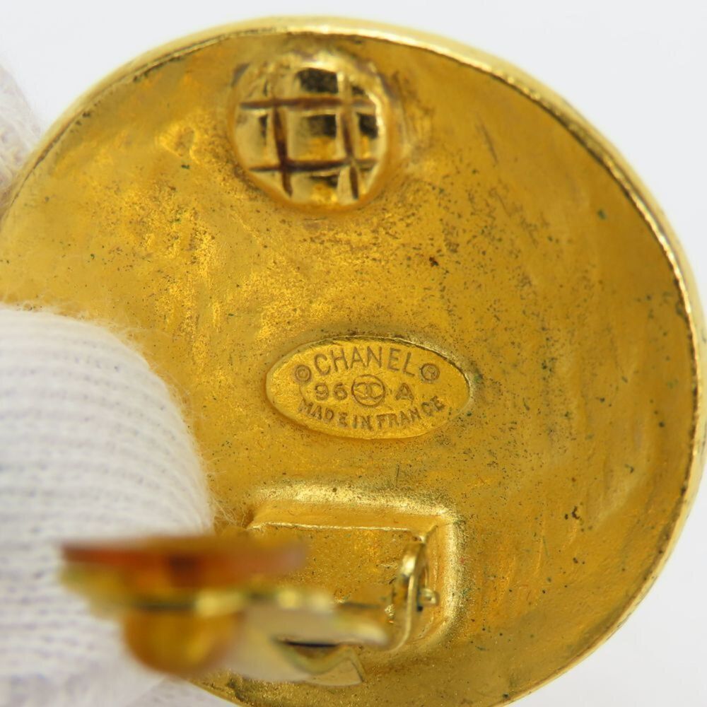 CHANEL Authentic Gold Logo Earrings - Picture 3 of 11